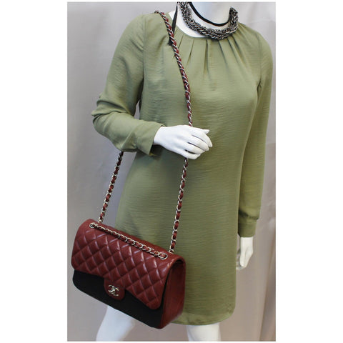 Chanel Jumbo Double Flap Shoulder Bag Caviar Quilted Red for women