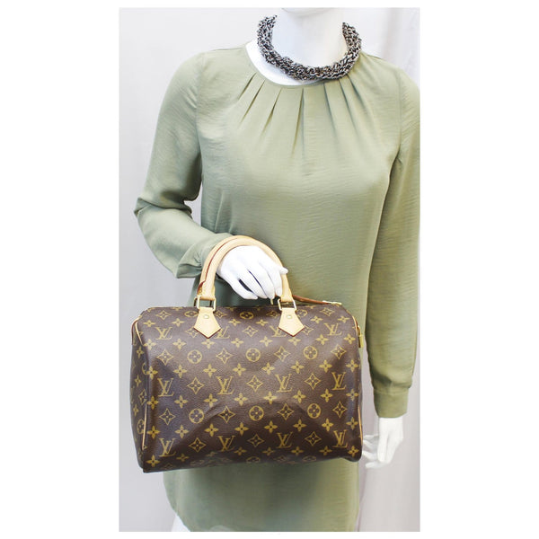 LOUIS VUITTON Speedy 30 Monogram Canvas Satchel Bag-US
