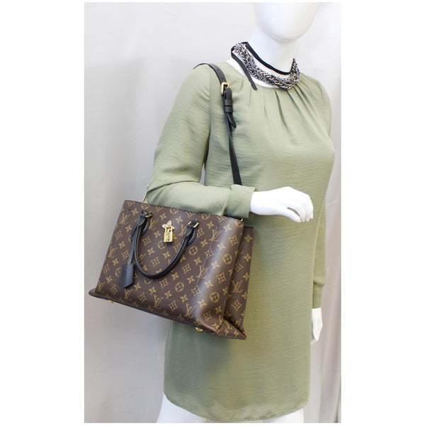 LOUIS VUITTON Flower Monogram Canvas Tote Bag Brown