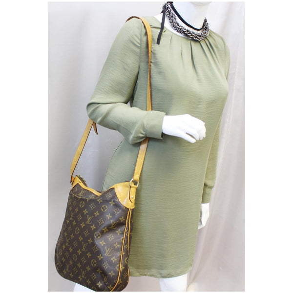 LOUIS VUITTON Odeon MM Monogram Canvas Shoulder Bag Brown