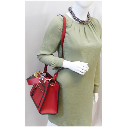 Fendi Runway Leather Tote Bag Red for women