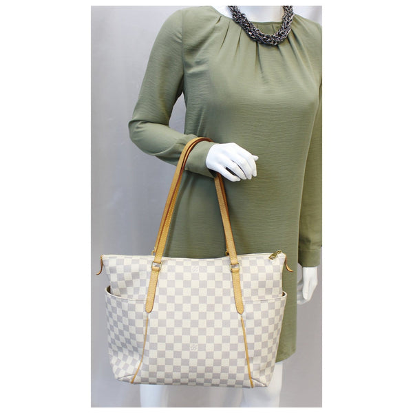 LOUIS VUITTON Totally MM Damier Azur Shoulder Handbag-US