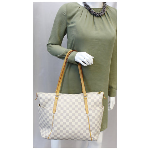 LOUIS VUITTON Totally MM Damier Azur Shoulder Handbag-US