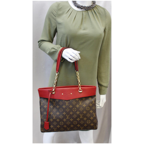 LOUIS VUITTON Pallas Chain Shopper Bag Monogram Canvas Cherry-US