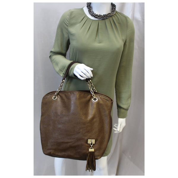 LOUIS VUITTON Paris Souple Whisper GM Monogram Satchel Bag Brown-US