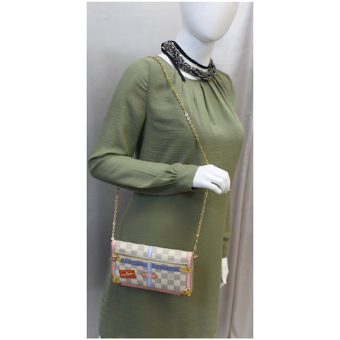 LV Summer Trunks Pochette Damier Azur Shoulder Bag