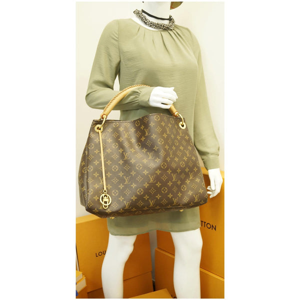 LOUIS VUITTON Artsy MM Monogram Canvas Shoulder Bag Brown