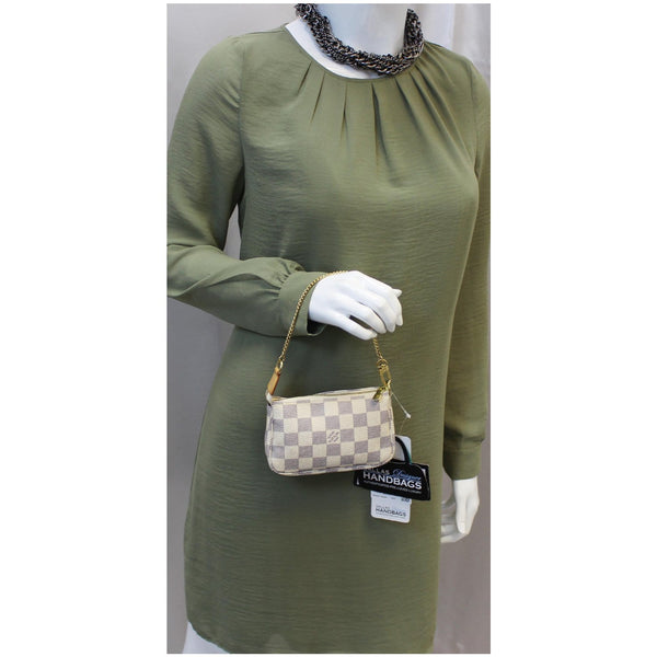 Louis Vuitton Damier Mini Pochette Azur Accessoires Pouch - lv tag