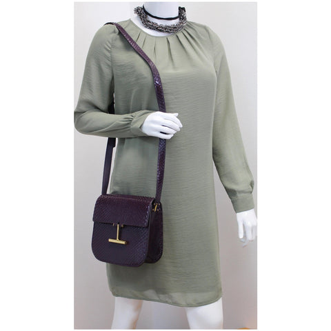 TOM FORD Tara T-Clasp Python Shoulder Bag Purple - Last Call