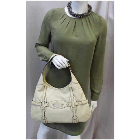 Gucci 85th Anniversary Horsebit Leather Hobo Bag White for women