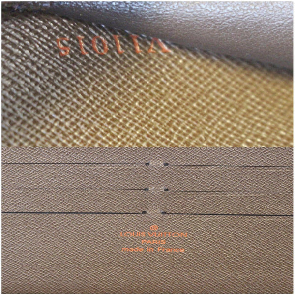 LOUIS VUITTON Zippy Organizer Damier Ebene Wallet Brown