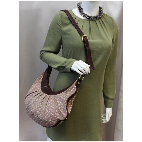 LOUIS VUITTON Rhapsody MM Monogram Mini Lin Shoulder Bag Burgundy