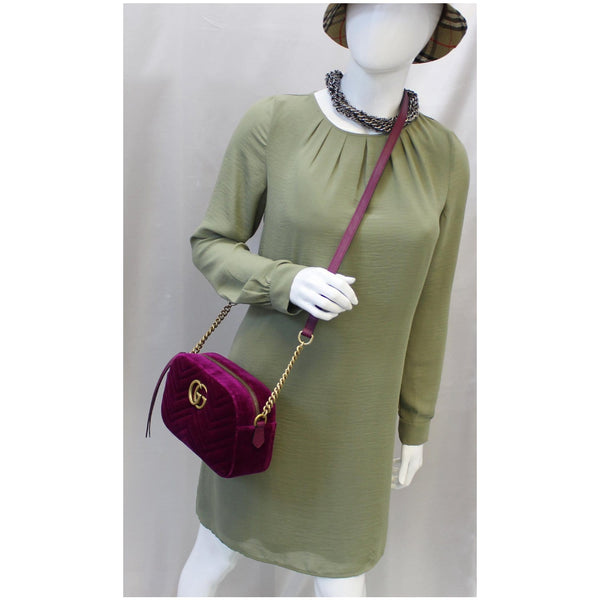 GUCCI GG Marmont Velvet Small Crossbody Bag-US