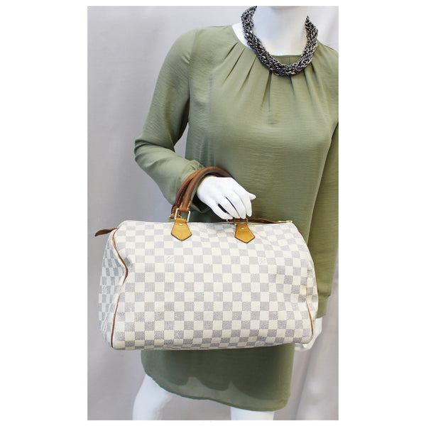 LOUIS VUITTON Speedy 35 Damier Azur Satchel Bag-US