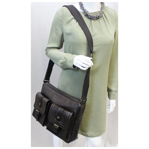 LOUIS VUITTON Brown Utah Leather Wichita Messenger Bag-US