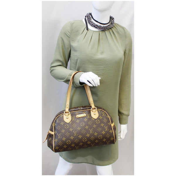 LOUIS VUITTON Montorgueil PM Monogram Canvas Shoulder Bag Brown
