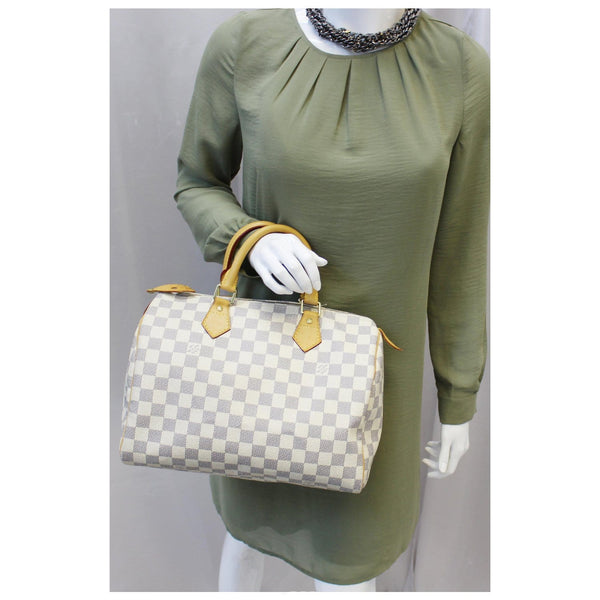 LOUIS VUITTON Speedy 30 Damier Azur Satchel Handbag-US