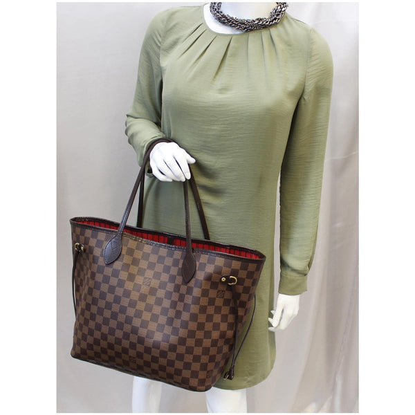 LOUIS VUITTON Neverfull MM Damier Ebene Tote Shoulder Bag Brown-US