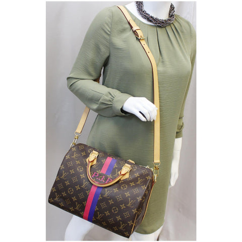 LV Speedy 30 Mon Bandouliere Monogram Canvas Shoulder Bag