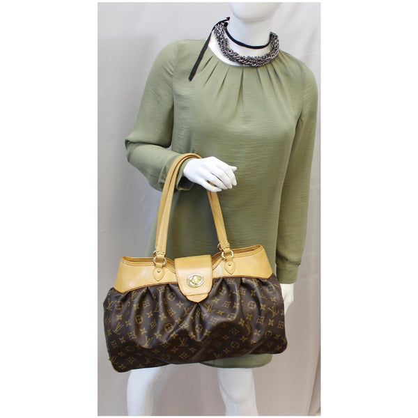 LOUIS VUITTON Boetie MM Monogram Canvas Shoulder Bag Brown