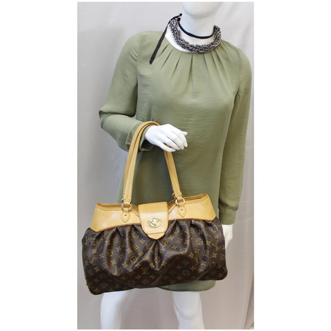 LOUIS VUITTON Boetie MM Monogram Canvas Shoulder Bag Brown