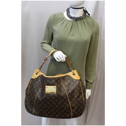 LOUIS VUITTON Galliera GM Monogram Canvas Shoulder Tote Bag Brown