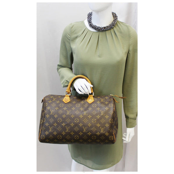 LOUIS VUITTON Speedy 35 Monogram Canvas Satchel Bag-US