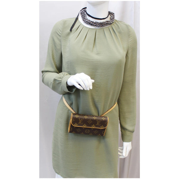 LOUIS VUITTON Pochette Florentine Monogram Canvas Waist Bag Brown