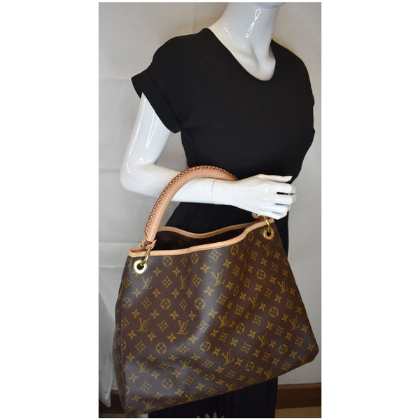 LOUIS VUITTON Artsy MM Monogram Canvas Shoulder Bag Brown
