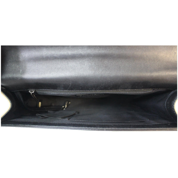 CHANEL Bi-Color Large Boy Flap Quilted Lambskin Leather Shoulder Bag Beige