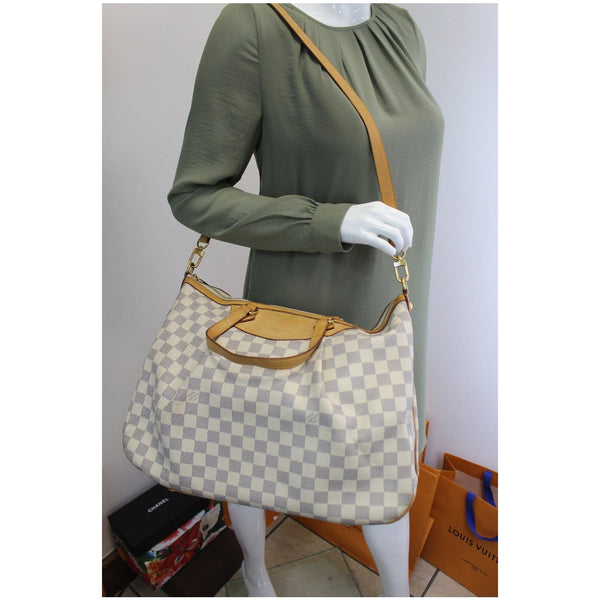 Louis Vuitton Siracusa GM Damier Azur bag white checks