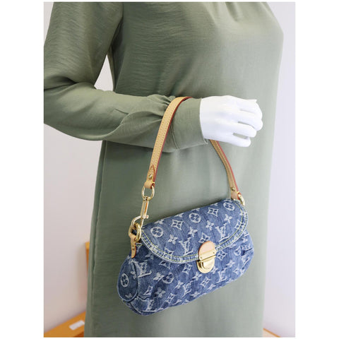 Louis Vuitton Mini Pleaty Monogram Denim Handbag blue