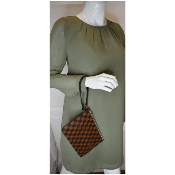 LOUIS VUITTON Wristlet Neverfull MM Damier Ebene Bag - handbag