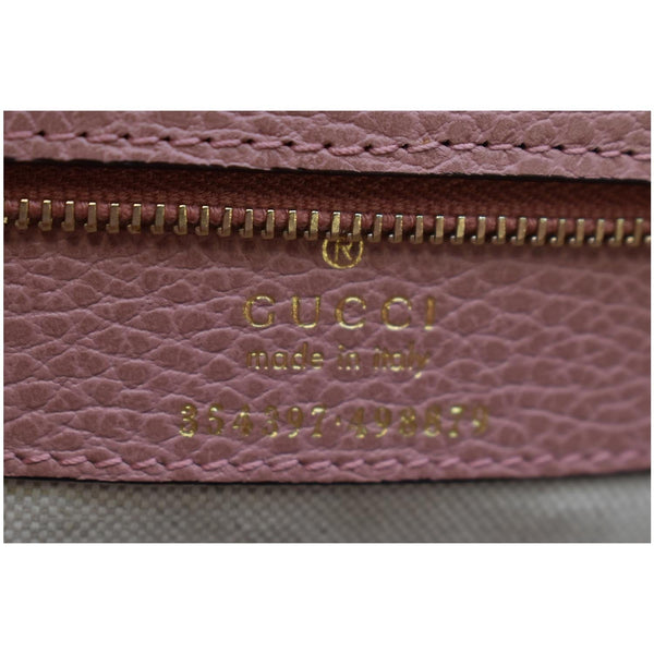 GUCCI Swing Pebbled Calfskin Leather Tote Bag Taupe 354397