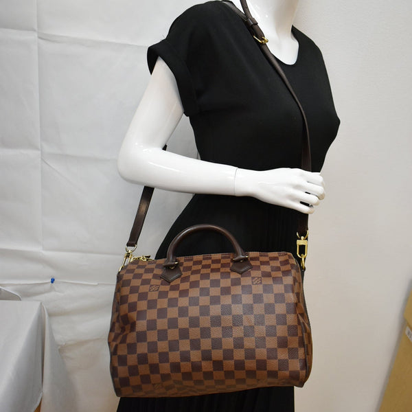 Louis Vuitton Speedy 30 Bandouliere Damier Ebene Bag