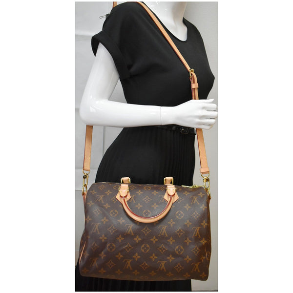 LOUIS VUITTON Speedy 30 Bandouliere Monogram Canvas Shoulder Bag Brown