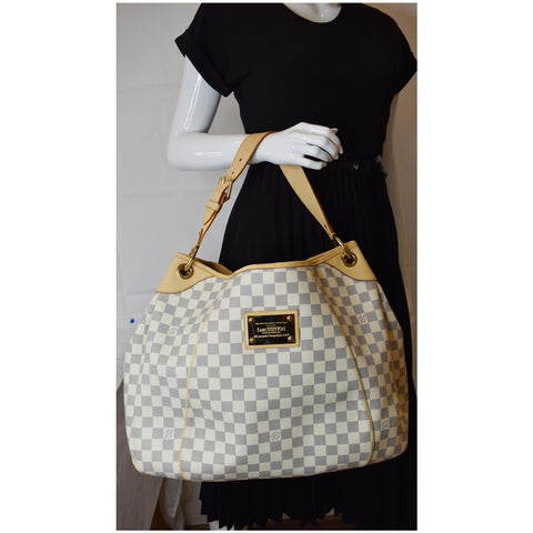 LOUIS VUITTON Galliera GM Damier Azur Shoulder Bag White