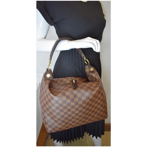 LOUIS VUITTON Duomo Hobo Damier Ebene Hobo Bag Brown