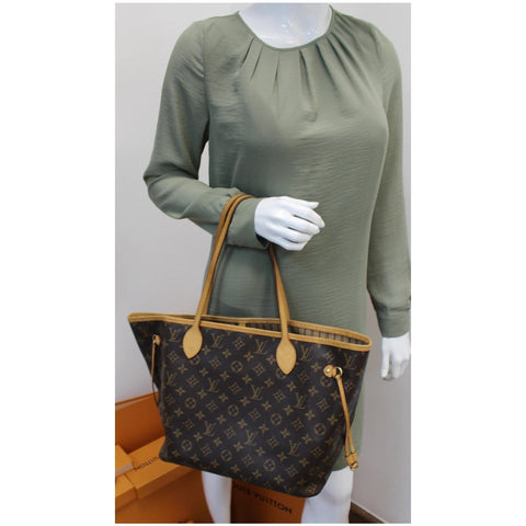 LV Neverfull MM Monogram Canvas Tote Hand Bag