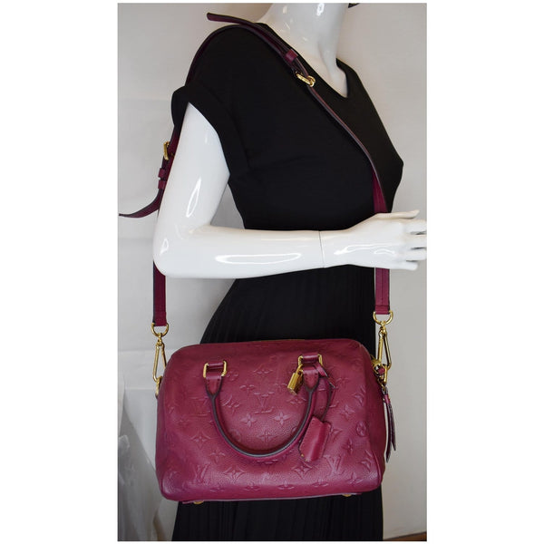 LOUIS VUITTON Speedy 25 Bandouliere Empreinte Leather Shoulder Bag Purple
