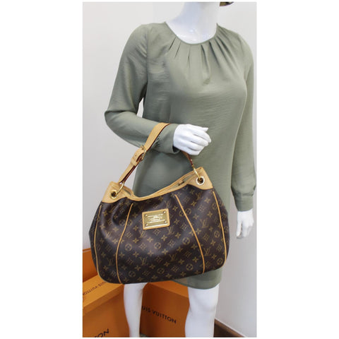 LOUIS VUITTON Galliera PM Monogram Canvas Shoulder Bag Brown
