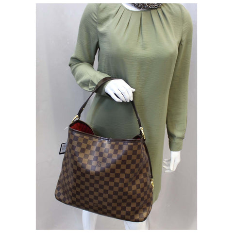 LOUIS VUITTON Delightful MM NM Damier Ebene Hobo Shoulder Bag-US