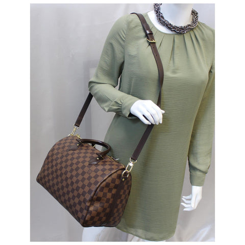 Louis Vuitton Speedy 30 Bandouliere Damier Ebene Shoulder Bag- shop