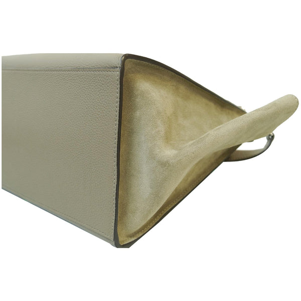 CELINE Trapeze Souris Small 2way Leather Tote Shoulder Bag Taupe