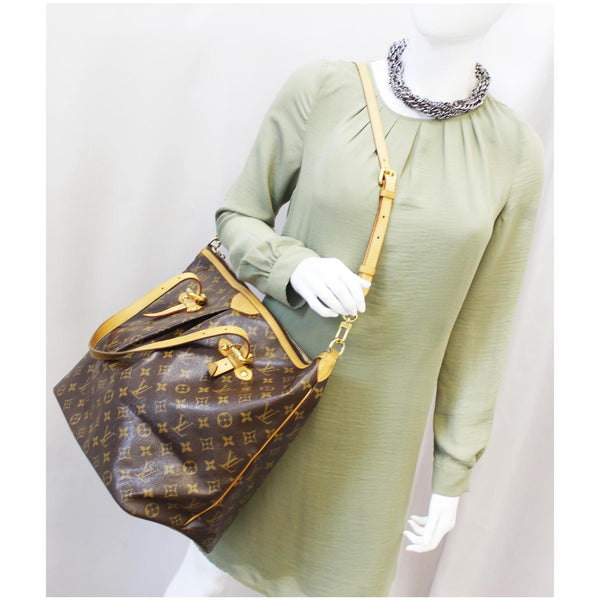 LOUIS VUITTON Palermo GM Monogram Canvas Tote Shoulder Bag Brown