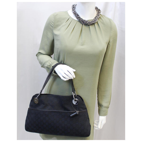 GUCCI GG Monogram Medium Eclipse Shoulder Bag Black-US