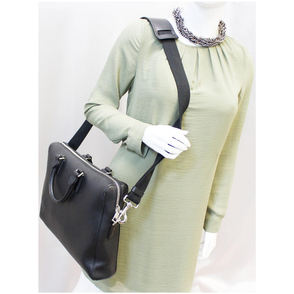 GUCCI Leather Business Briefcase Bag Black 387074-US