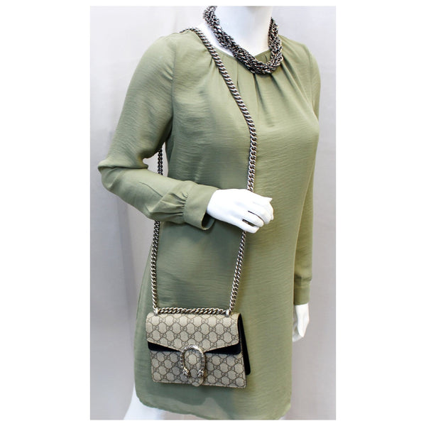 GUCCI Dionysus Mini GG Supreme Canvas Shoulder Crossbody Bag-US