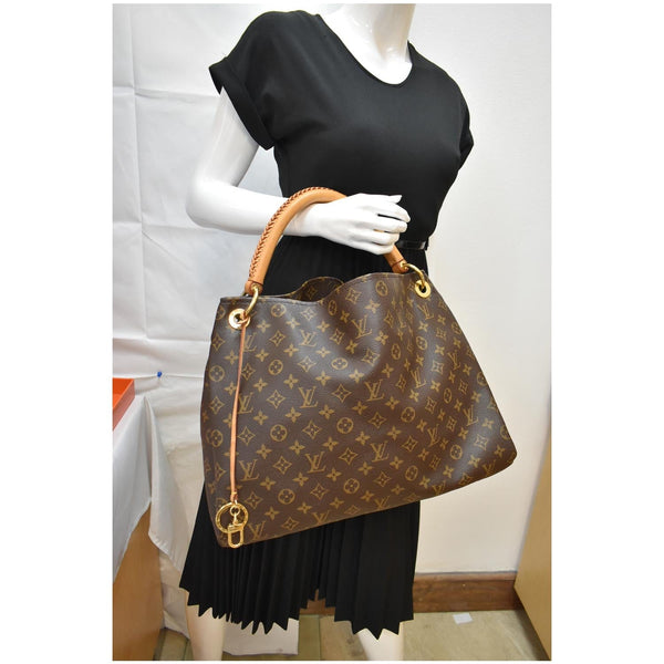 LOUIS VUITTON Artsy MM Monogram Canvas Hobo Bag Brown