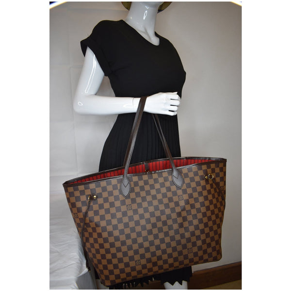 Lv Neverfull GM Damier Ebene Shoulder Handbag